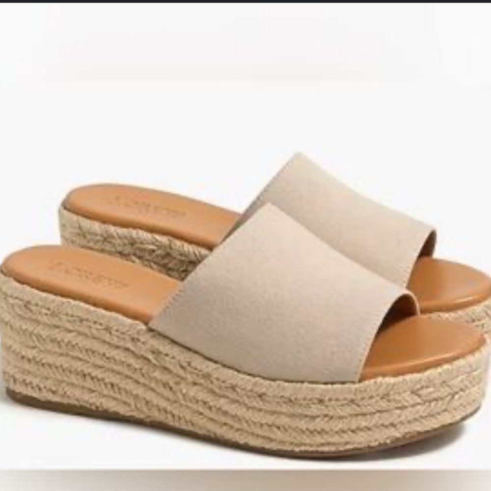 Jcrew platform espadrilles in nude - size 7